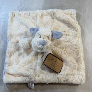 SECURITY BLANKET K LUXE CREAM PUP DOG GRAY EARS NOSE BACK KELLY SUPER FURRY